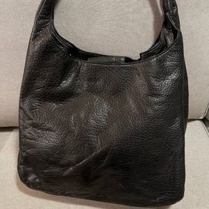 Carlos Falchi black leather hobo bag, NWT